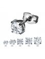 Stainless Steel with Hashtag CZ Round Cut Stud Earrings