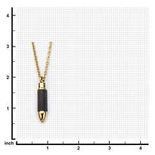 Load image into Gallery viewer, Stainless Steel Gold IP &amp; Carbon Graphite Bullet Pendant with 22 Chain