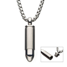 Load image into Gallery viewer, Stainless Steel Stash Bullet Pendant with Steel Box Chain