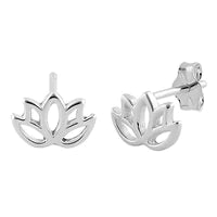 Load image into Gallery viewer, Sterling Silver Lotus Flower Earrings