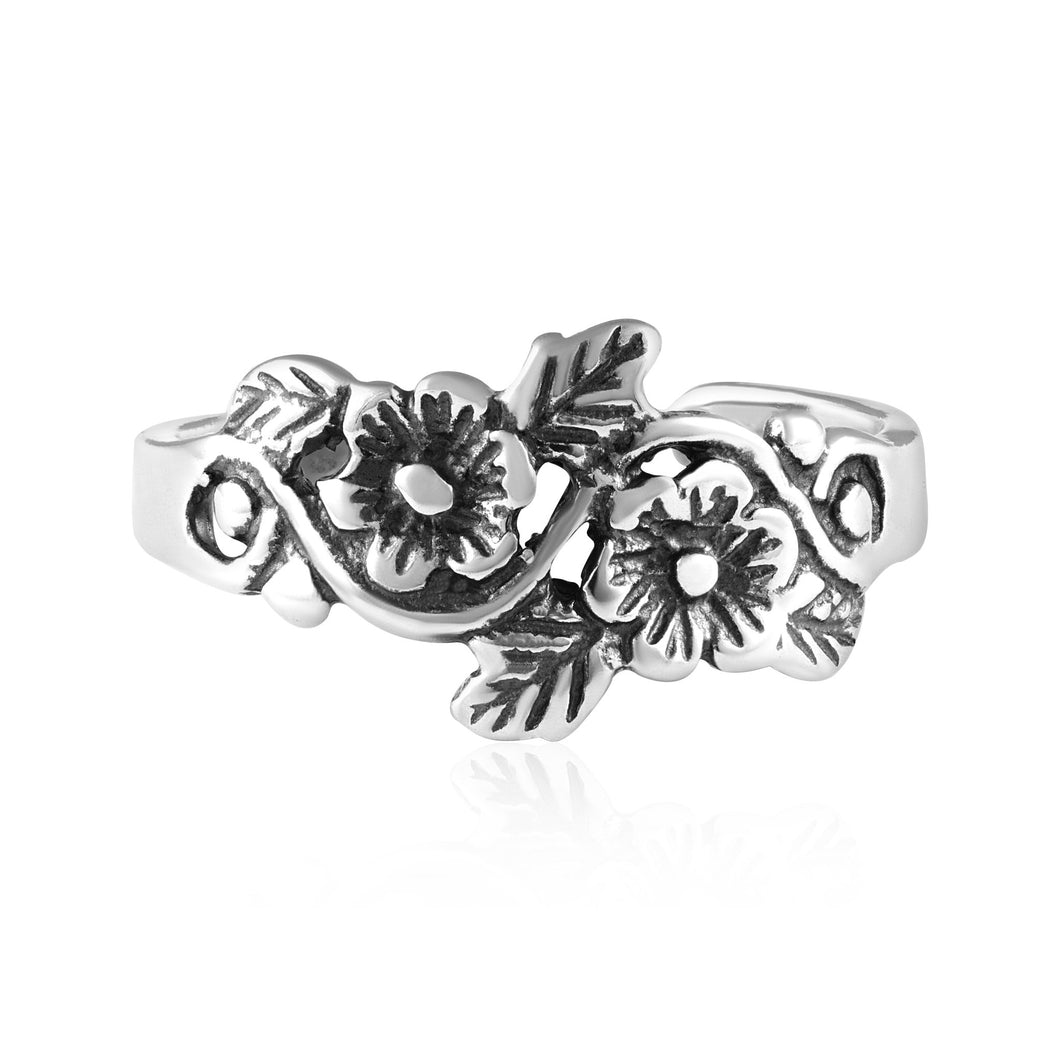 Flowers and Vine Toe Ring